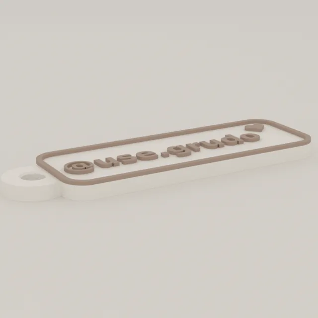 Chaveiro personalizado impresso em 3D pela Grudô